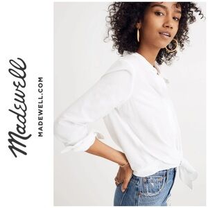 Madewell’s White Tie-Front Shirt, L